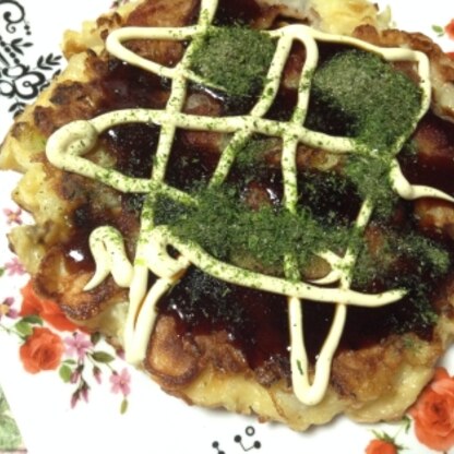 仕事が休みだった旦那の、お好み焼きが食べたい！！のリクエストに応えて作りました♡
とろ〜りふわふわで、とっても美味しかったです♡ご馳走様でした♡(^^)♡